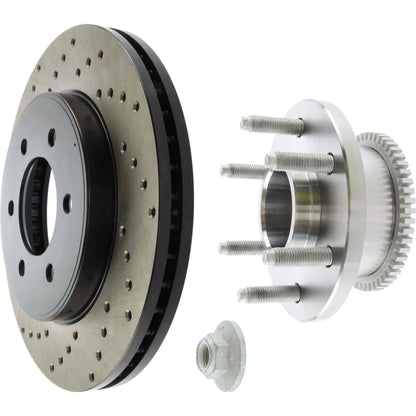 StopTech Sport Cross Drilled Brake Rotor; Front Right