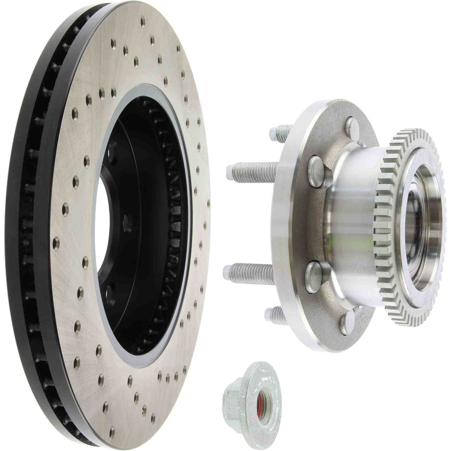 StopTech Sport Cross Drilled Brake Rotor; Front Right