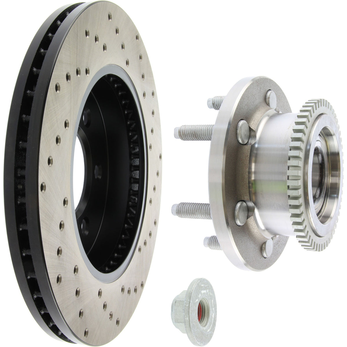 StopTech Sport Cross Drilled Brake Rotor; Front Right
