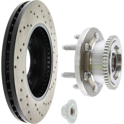 StopTech Sport Cross Drilled Brake Rotor; Front Right