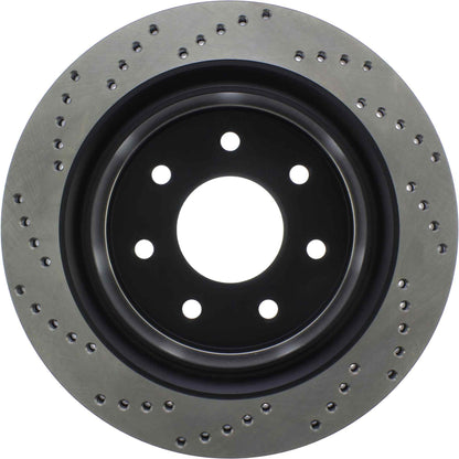 StopTech Sport Cross Drilled Brake Rotor; Rear Left