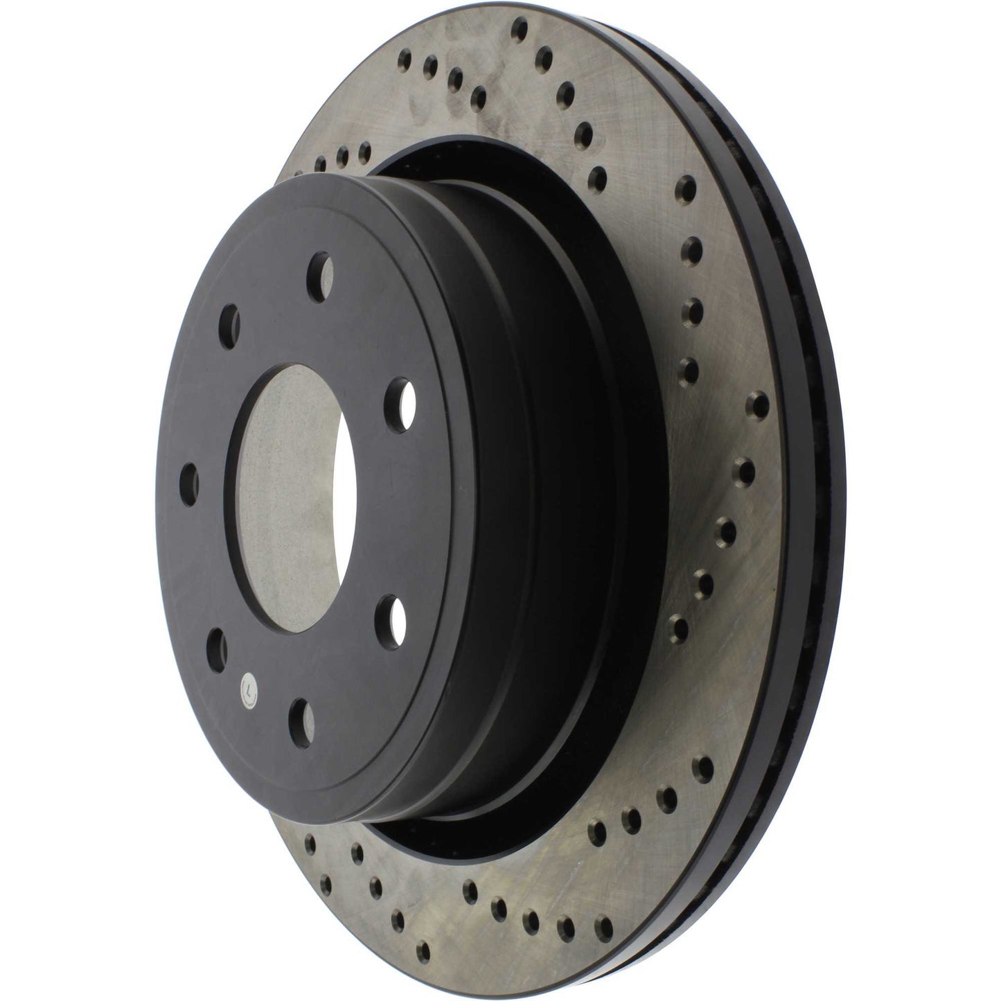 StopTech Sport Cross Drilled Brake Rotor; Rear Left