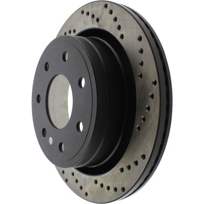 StopTech Sport Cross Drilled Brake Rotor; Rear Left