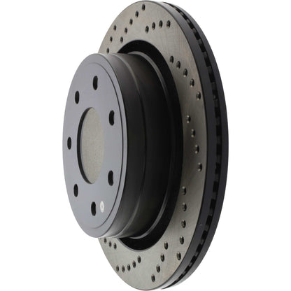 StopTech Sport Cross Drilled Brake Rotor; Rear Right
