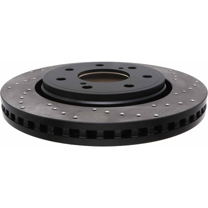 StopTech Sport Cross Drilled Brake Rotor; Front Left