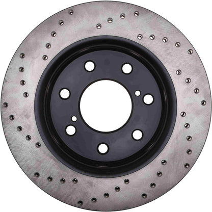 StopTech Sport Cross Drilled Brake Rotor; Front Left