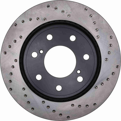 StopTech Sport Cross Drilled Brake Rotor; Front Left