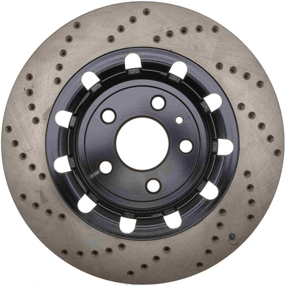 StopTech Sport Cross Drilled Brake Rotor; Front Left
