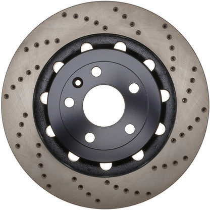 StopTech Sport Cross Drilled Brake Rotor; Front Left