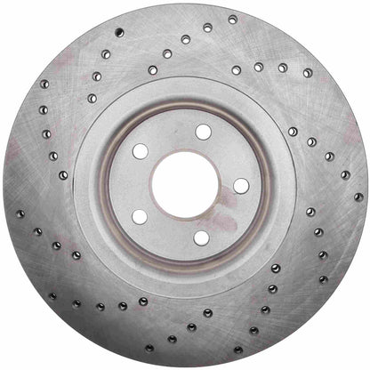 StopTech Sport Cross Drilled Brake Rotor; Front Left