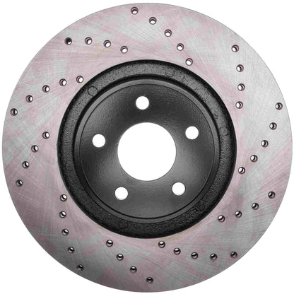StopTech Sport Cross Drilled Brake Rotor; Front Left