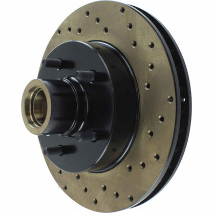 StopTech Sport Cross Drilled Brake Rotor; Front Left