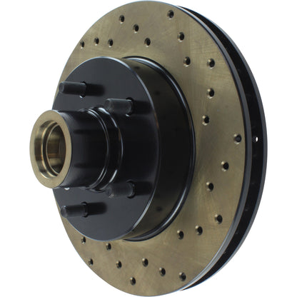 StopTech Sport Cross Drilled Brake Rotor; Front Left