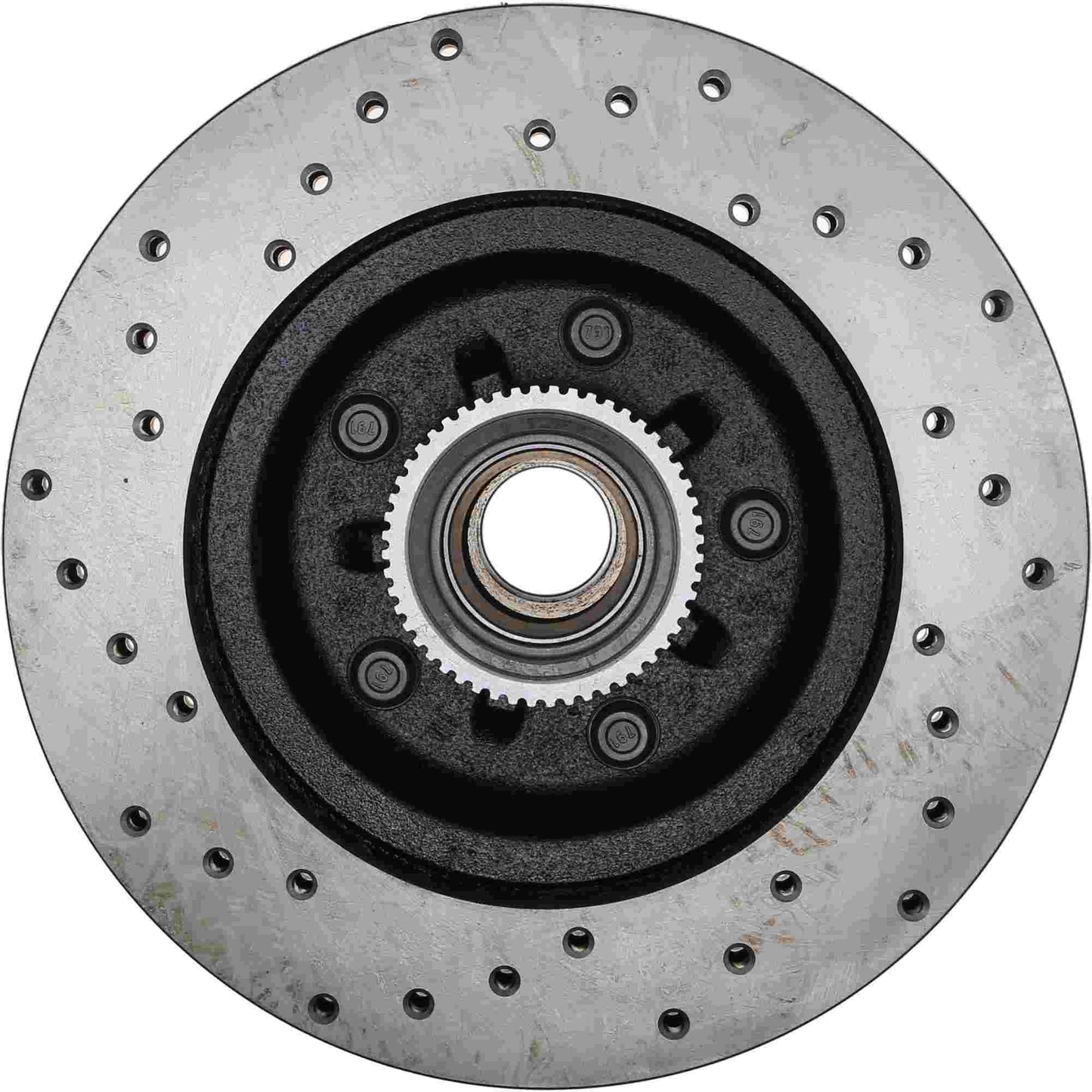 StopTech Sport Cross Drilled Brake Rotor; Front Left