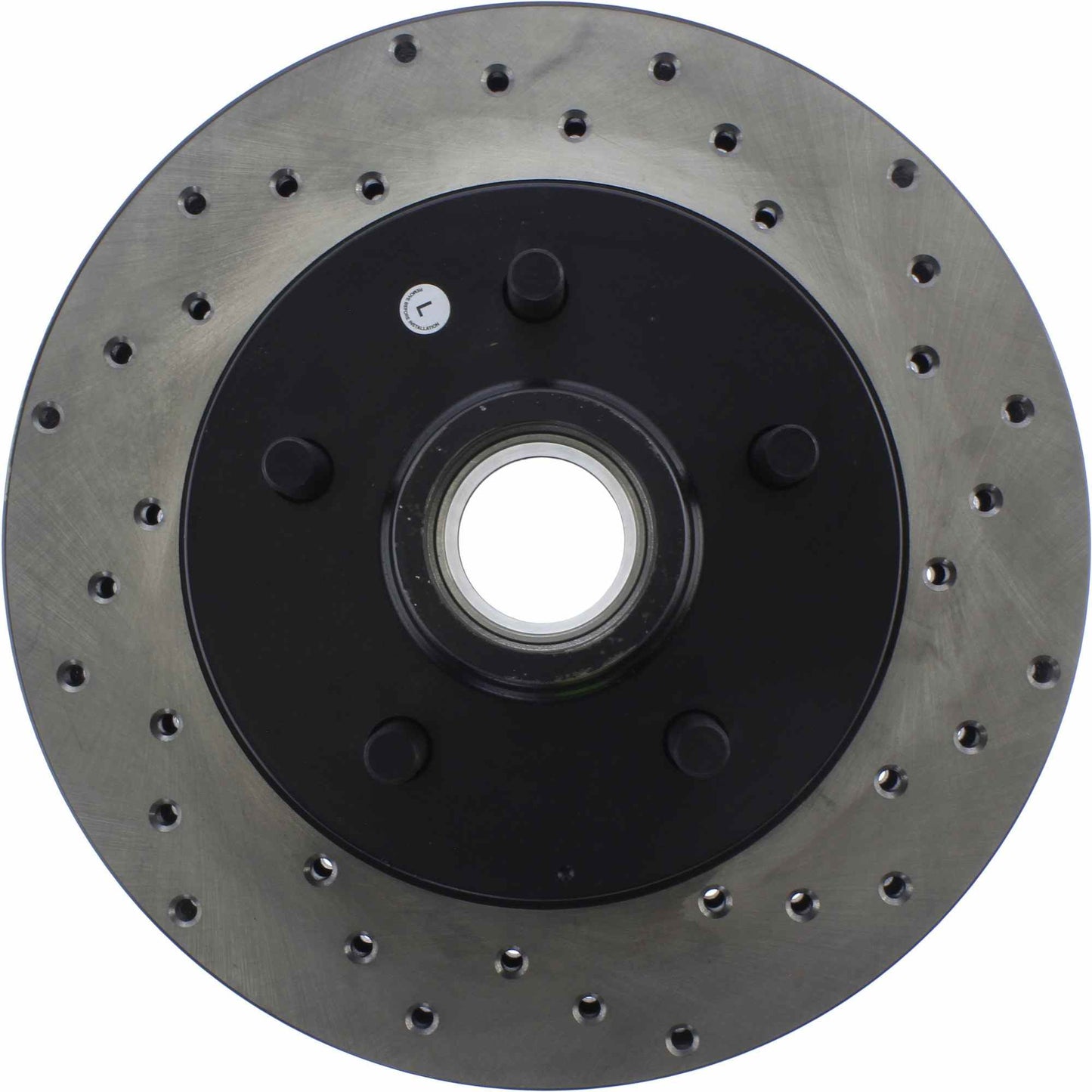 StopTech Sport Cross Drilled Brake Rotor; Front Left