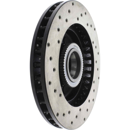 StopTech Sport Cross Drilled Brake Rotor; Front Left