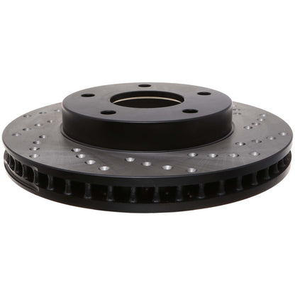 StopTech Sport Cross Drilled Brake Rotor; Front Left