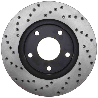 StopTech Sport Cross Drilled Brake Rotor; Front Left
