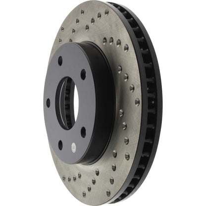 StopTech Sport Cross Drilled Brake Rotor; Front Right