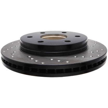 StopTech Sport Cross Drilled Brake Rotor; Front Left