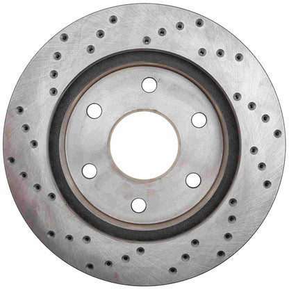 StopTech Sport Cross Drilled Brake Rotor; Front Left