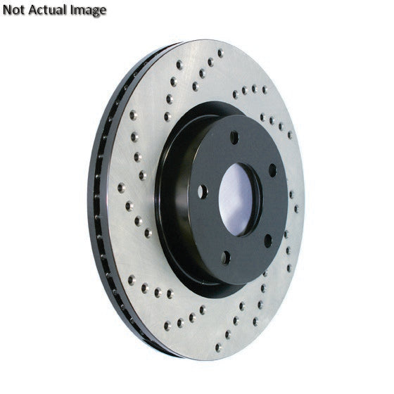 StopTech Sport Cross Drilled Brake Rotor; Rear Left