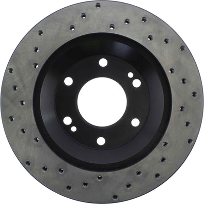 StopTech Sport Cross Drilled Brake Rotor; Front Left