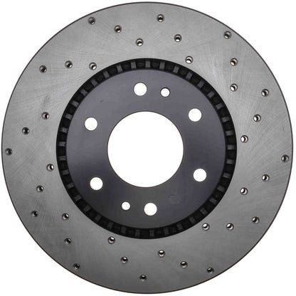 StopTech Sport Cross Drilled Brake Rotor; Front Left