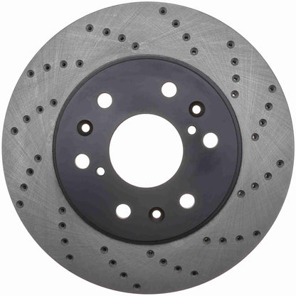 StopTech Sport Cross Drilled Brake Rotor; Front Left