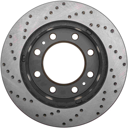 StopTech Sport Cross Drilled Brake Rotor; Front Left