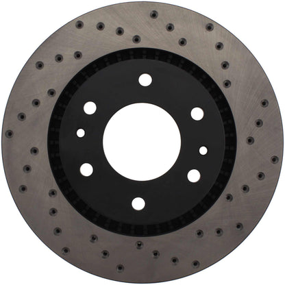 StopTech Sport Cross Drilled Brake Rotor; Front Left