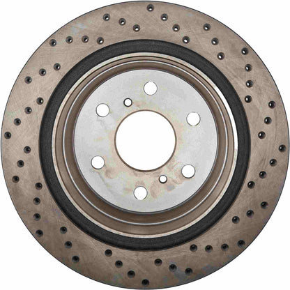 StopTech Sport Cryo Cross Drilled Brake Rotor; Rear Right