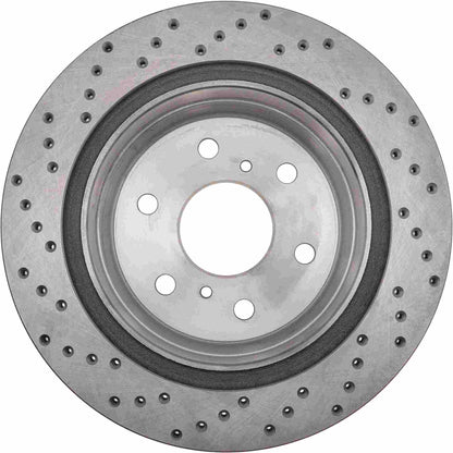 StopTech Sport Cross Drilled Brake Rotor; Rear Left