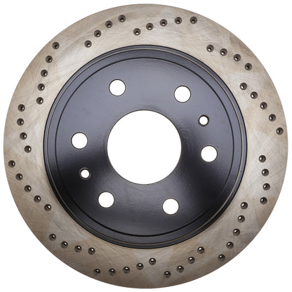 StopTech Sport Cross Drilled Brake Rotor; Rear Right
