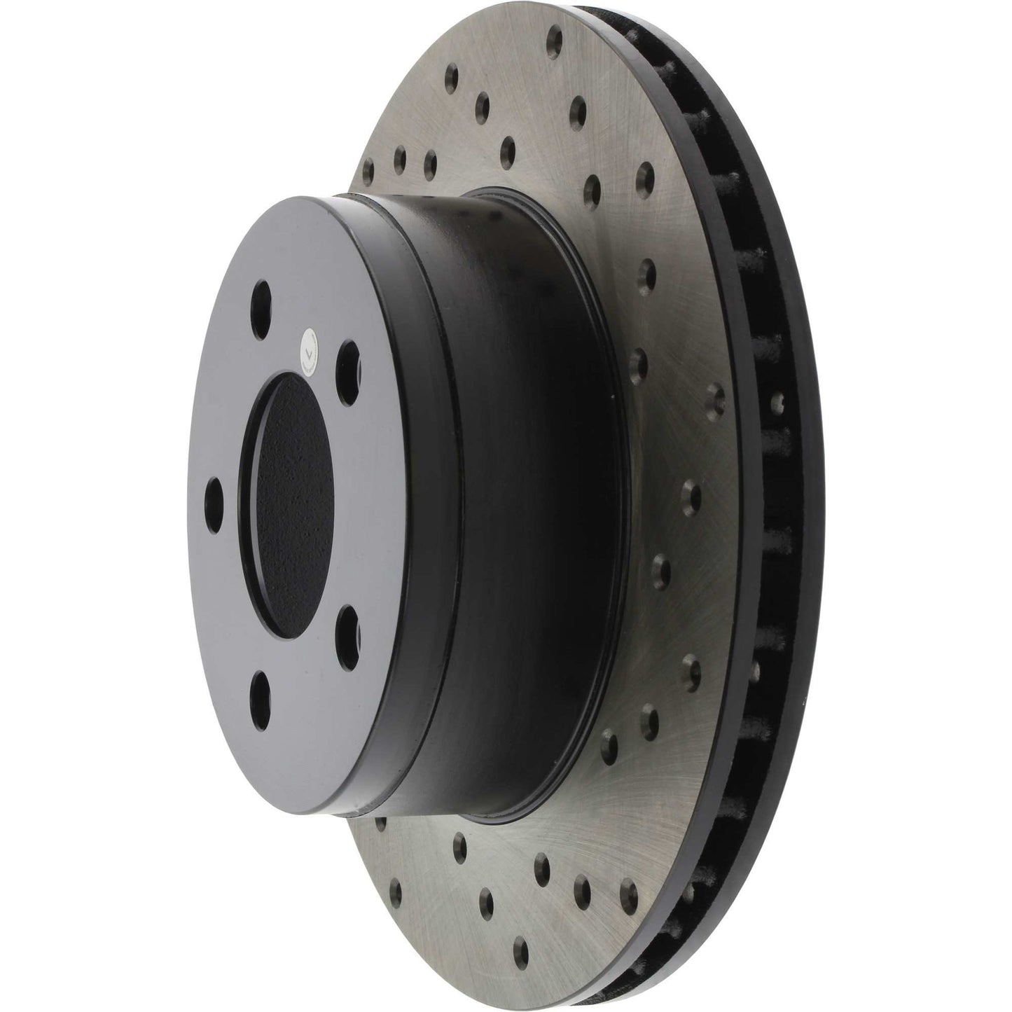 StopTech Sport Cross Drilled Brake Rotor; Front Left