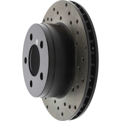 StopTech Sport Cross Drilled Brake Rotor; Front Left