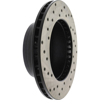 StopTech Sport Cross Drilled Brake Rotor; Front Left