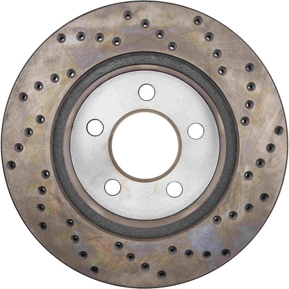 StopTech Sport Cross Drilled Brake Rotor; Front Right