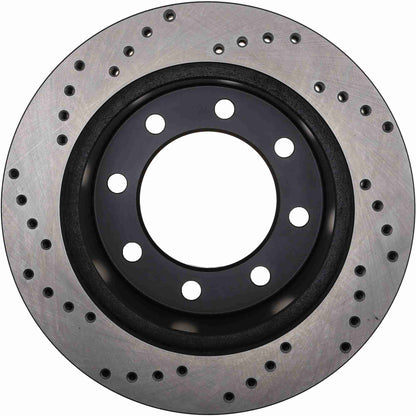StopTech Sport Cross Drilled Brake Rotor; Front Left