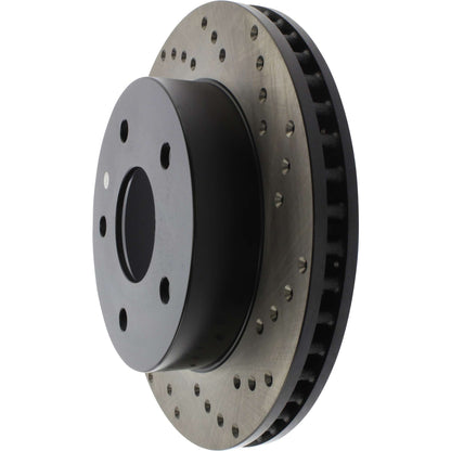 StopTech Sport Cross Drilled Brake Rotor; Front Left