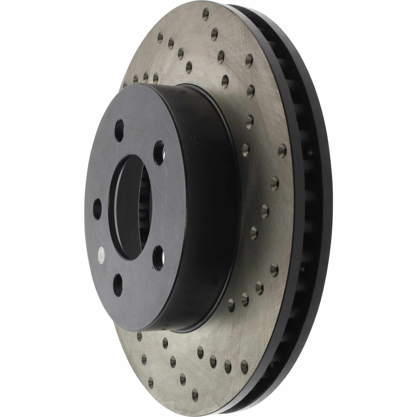 StopTech Sport Cross Drilled Brake Rotor; Front Left