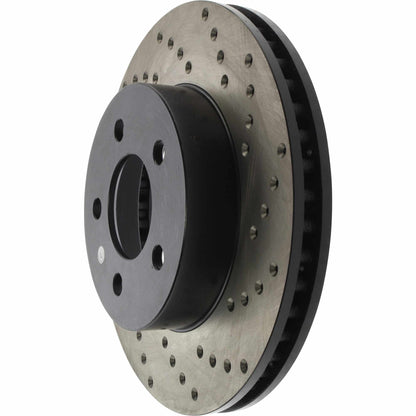 StopTech Sport Cross Drilled Brake Rotor; Front Left