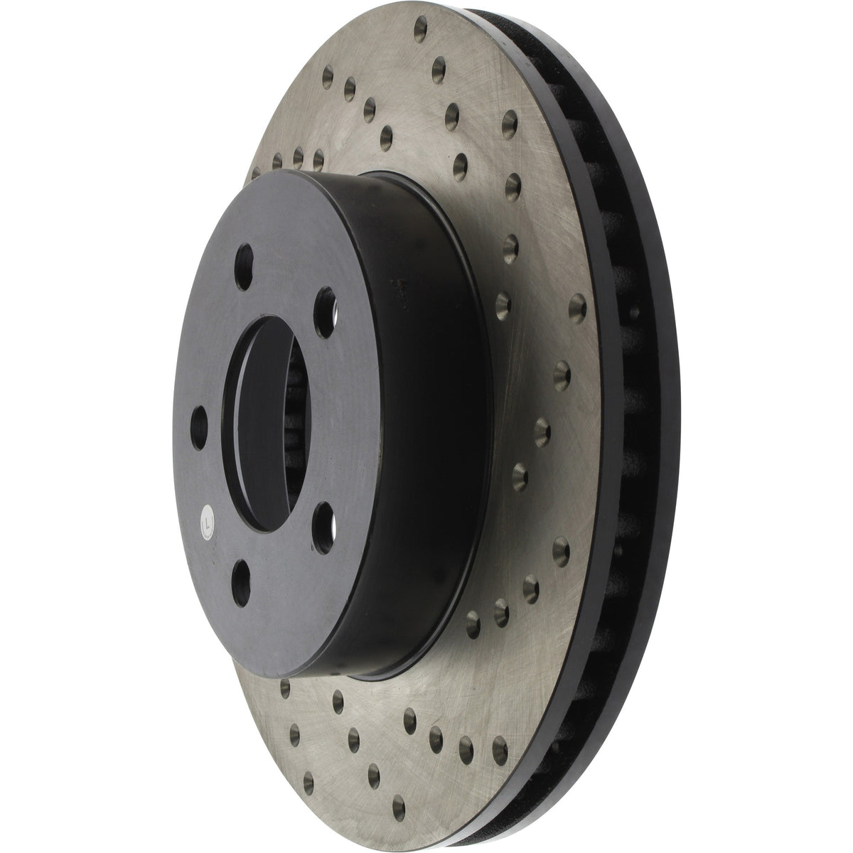StopTech Sport Cross Drilled Brake Rotor; Front Left