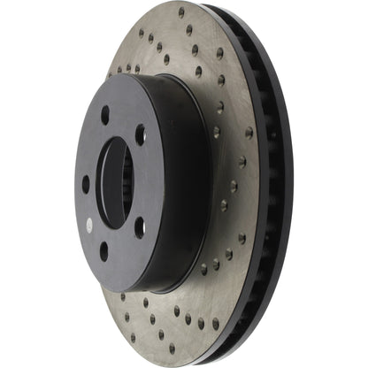 StopTech Sport Cross Drilled Brake Rotor; Front Left