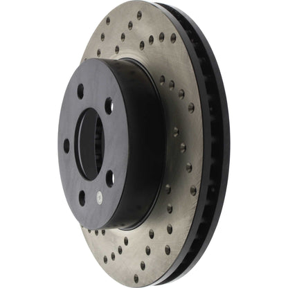 StopTech Sport Cross Drilled Brake Rotor; Front Right