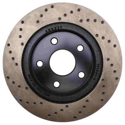 StopTech Sport Cross Drilled Brake Rotor; Front Left