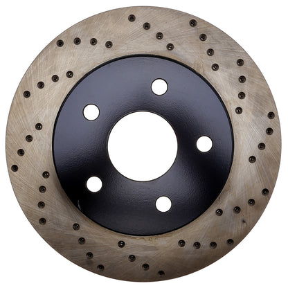 StopTech Sport Cross Drilled Brake Rotor; Front Left