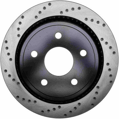 StopTech Sport Cross Drilled Brake Rotor; Rear Right