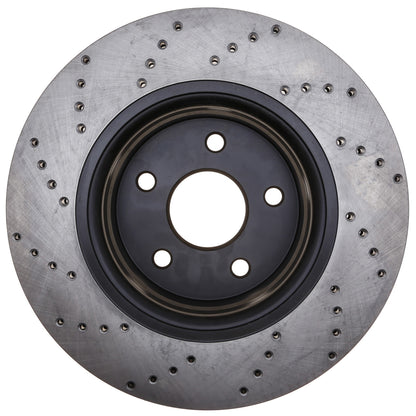 StopTech Sport Cross Drilled Brake Rotor; Front Left