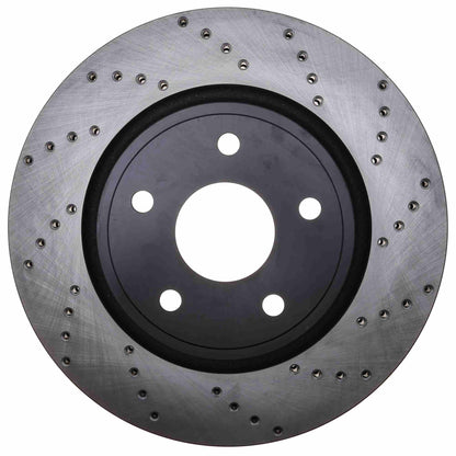 StopTech Sport Cross Drilled Brake Rotor; Front Left
